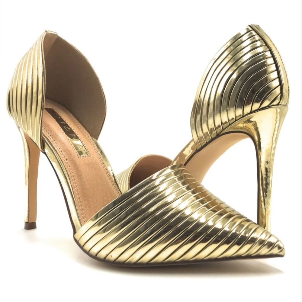 Gold Pointed Toe Heel Stiletto US 8.5